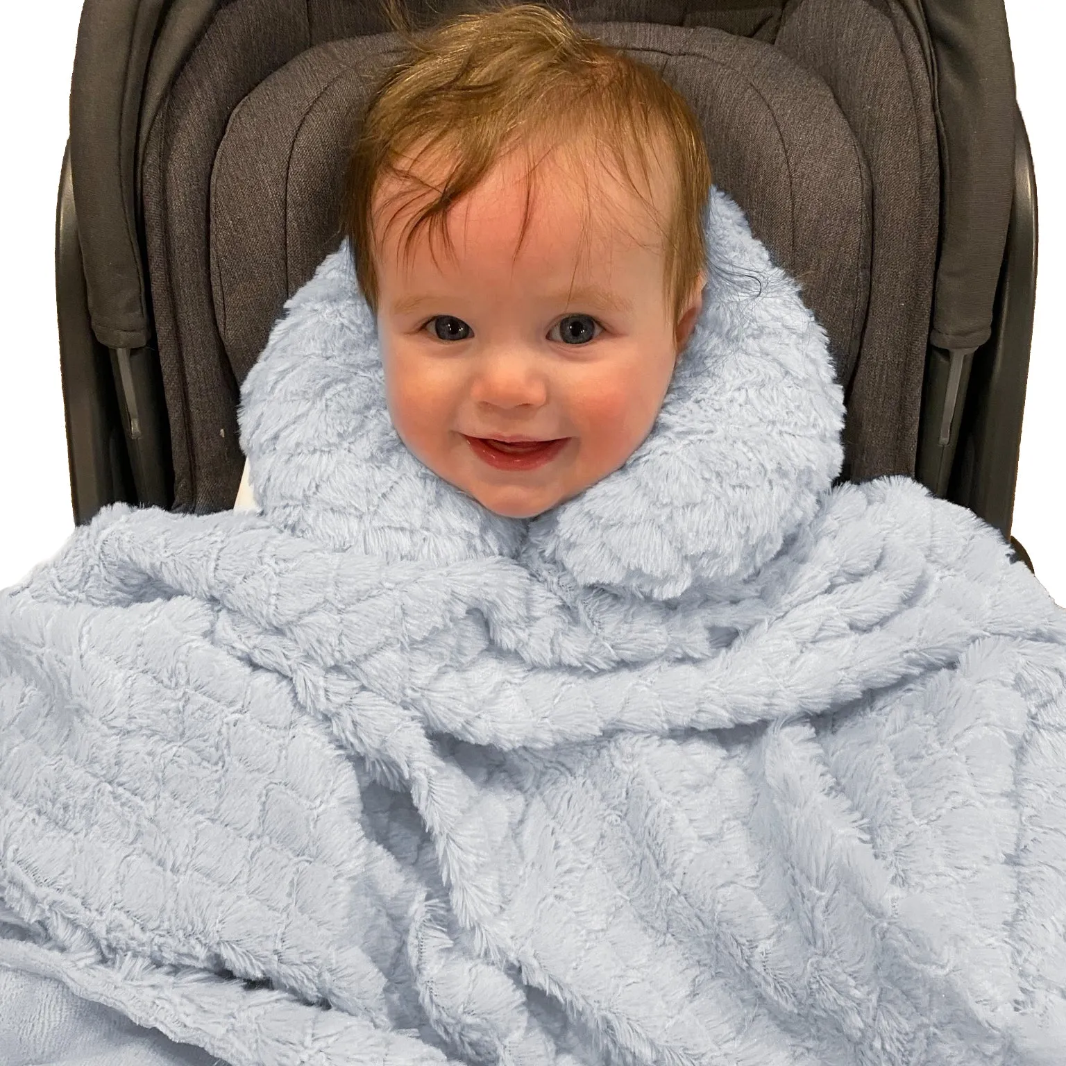 Blue Baby Blanket with Travel Pillow