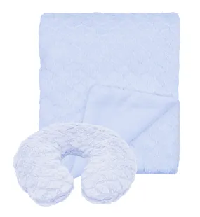 Blue Baby Blanket with Travel Pillow