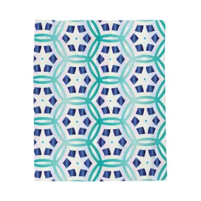 Blue Hexagon Velveteen Plush Blanket