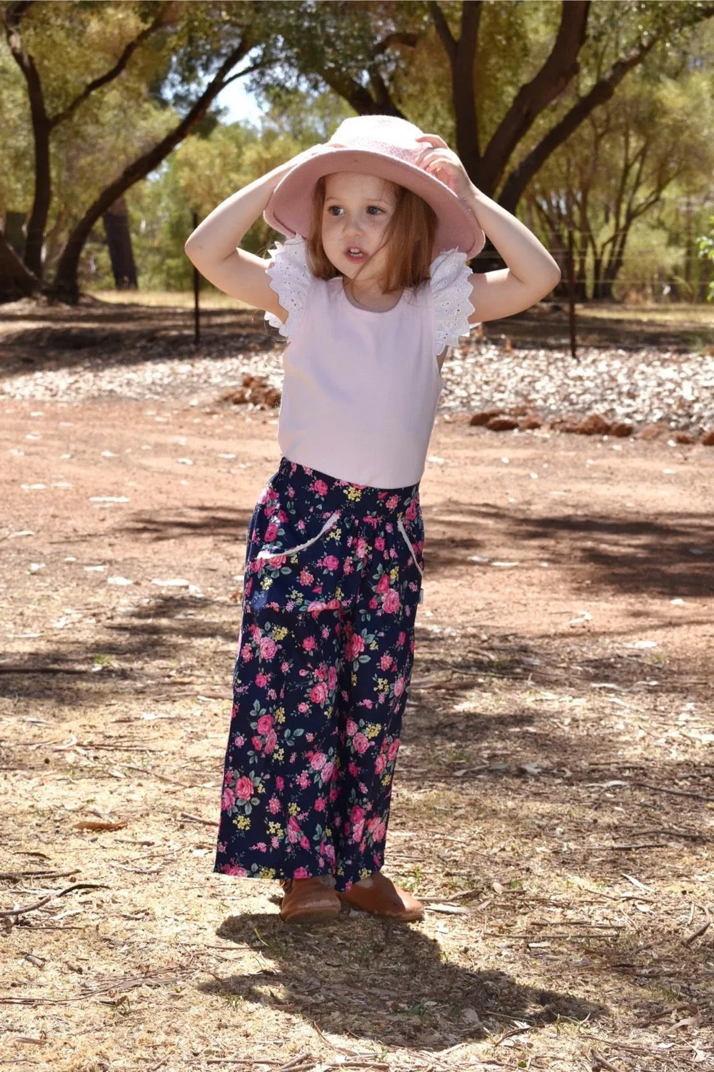 Boho Pants | Heavenly Bloom in Navy