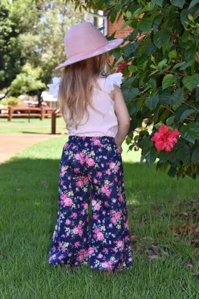 Boho Pants | Heavenly Bloom in Navy