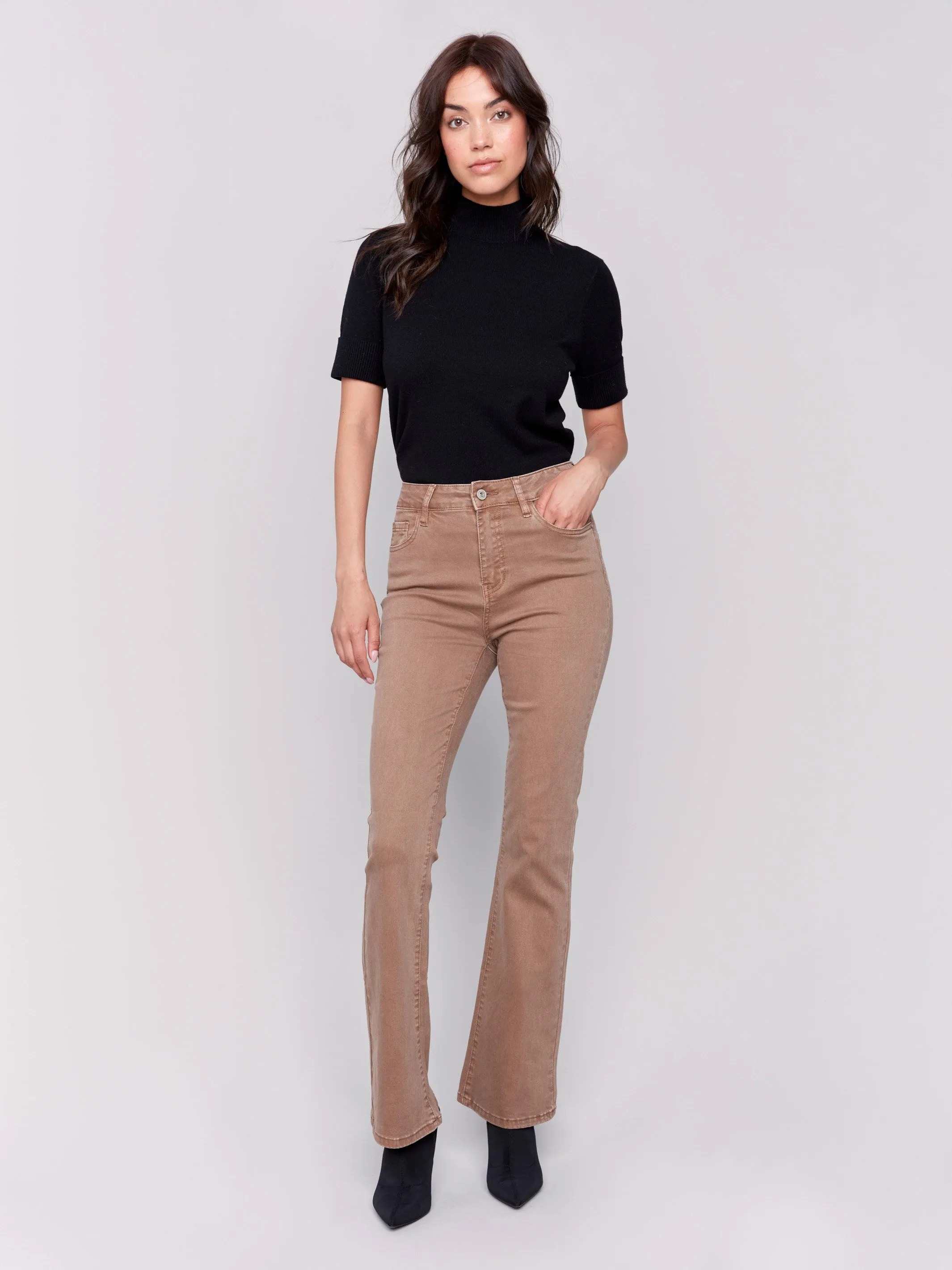 Bootcut Twill Pants - Truffle