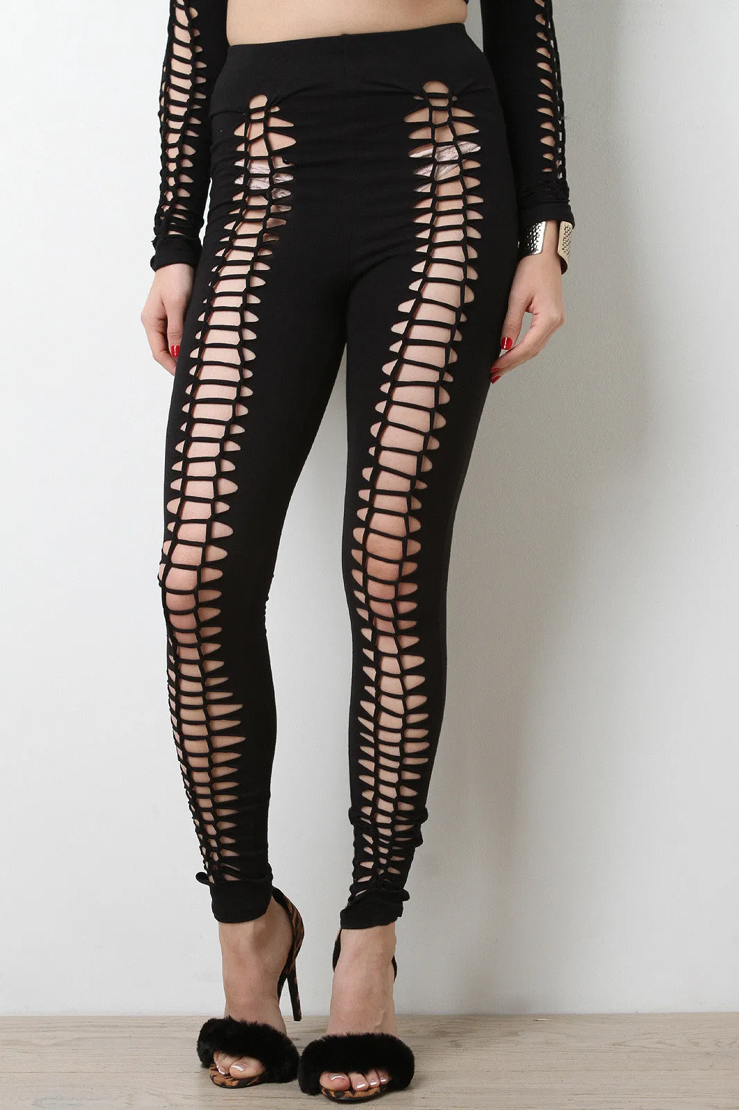 Braided Cutout High Waisted Leggings