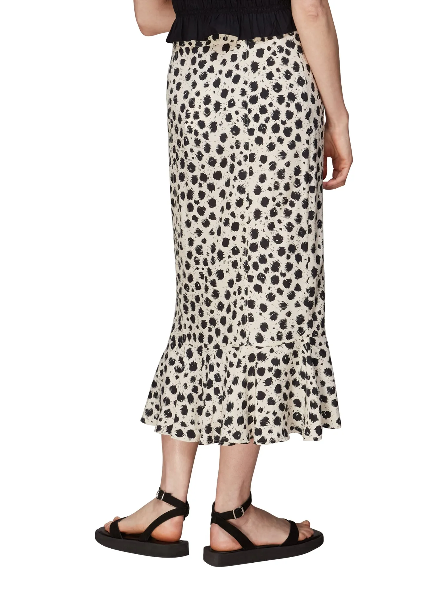 Brushed Dalmatian Wrap Skirt