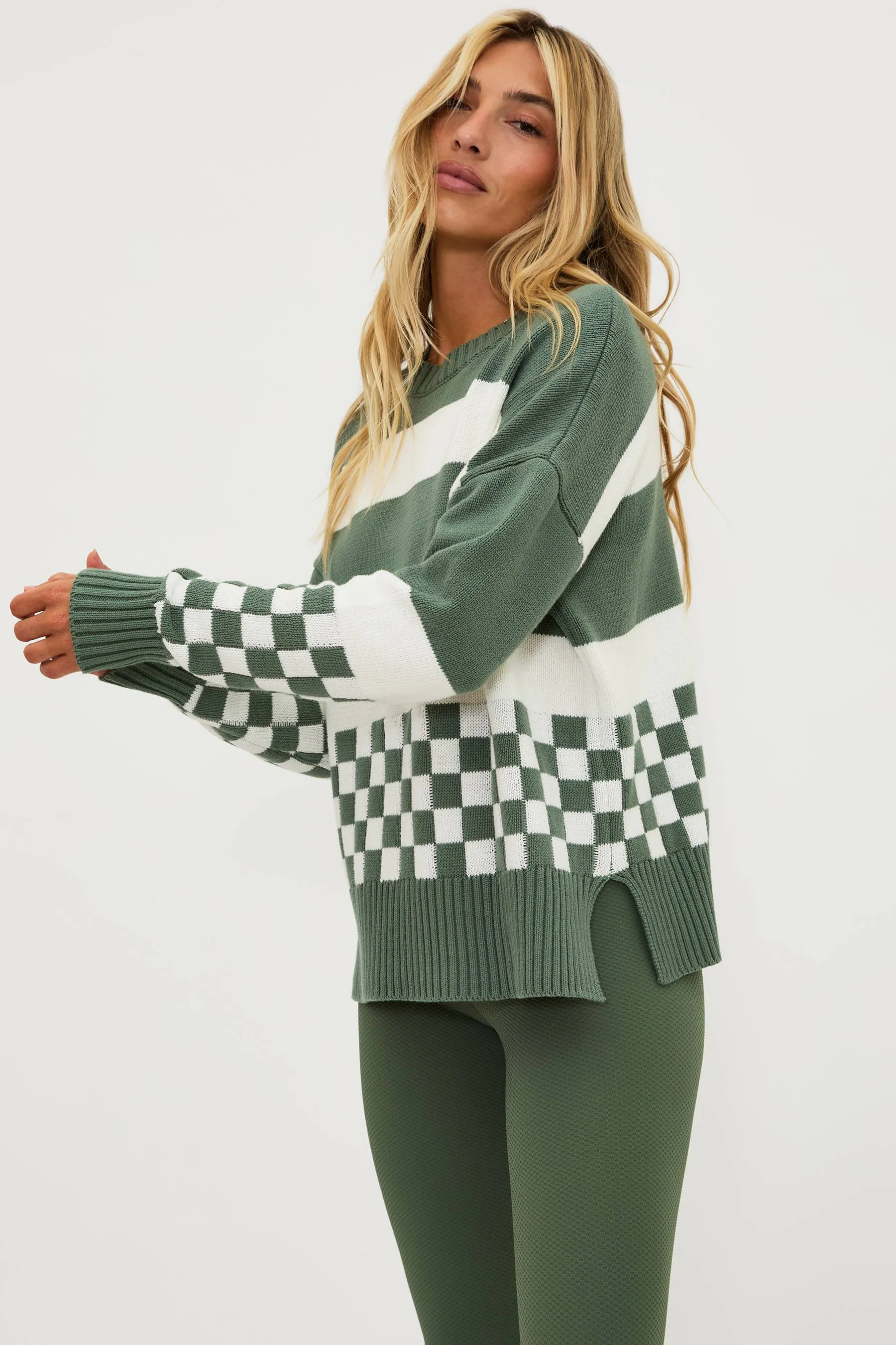 Callie Sweater Olive Check