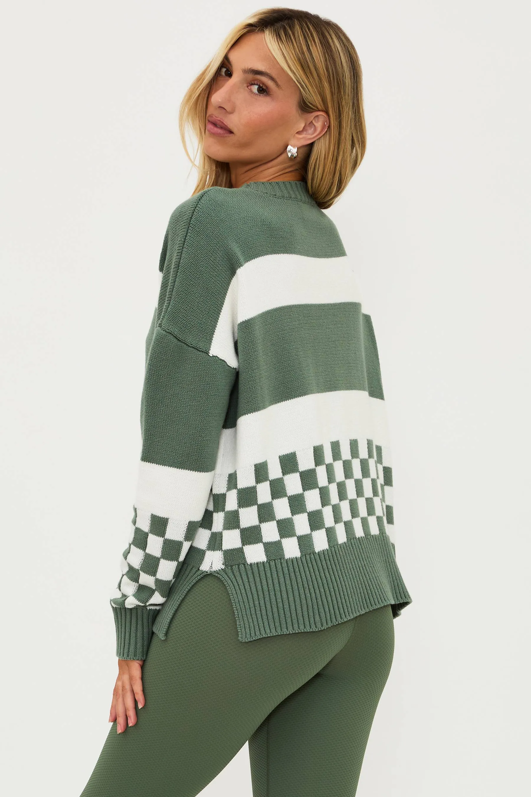 Callie Sweater Olive Check