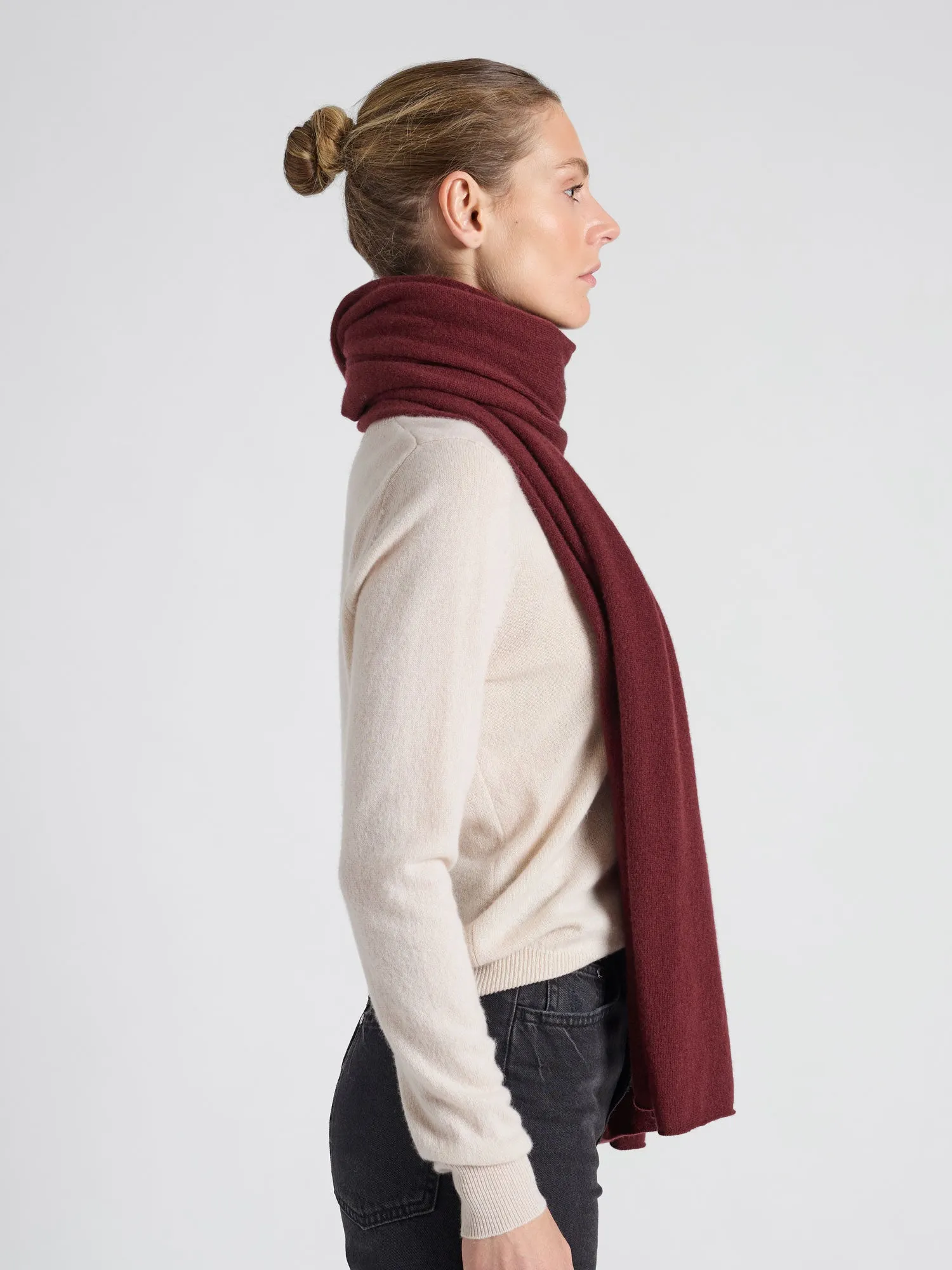 Cashmere scarf "Signature" - Bordeaux