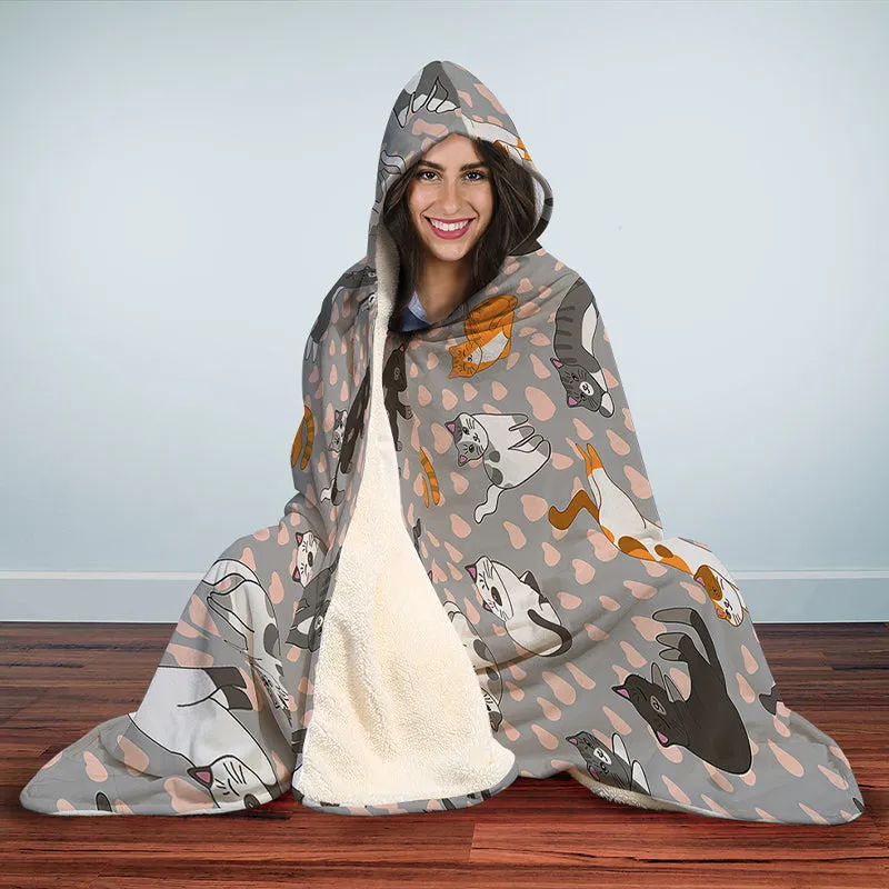 Cat Themed Hooded Blanket 56"x80"