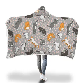 Cat Themed Hooded Blanket 56"x80"