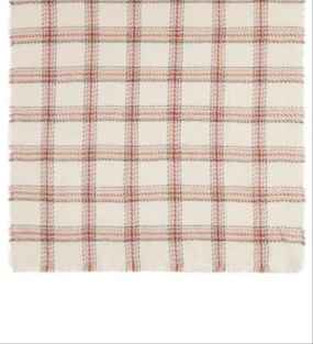 Cejon Women's Plaid Blanket Wrap Scarf Woven Shawl White Size Regular