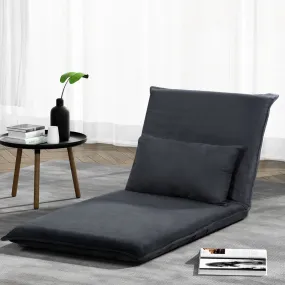 Charcoal 3-in-1 Adjustable Floor Sofa Bed, Foldable & Portable - Artiss