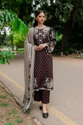 Charizma C-Print Linen Collection with Printed Wool Shawl – CPW-03