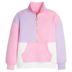 Color Block Pullover - Pink & Lilac