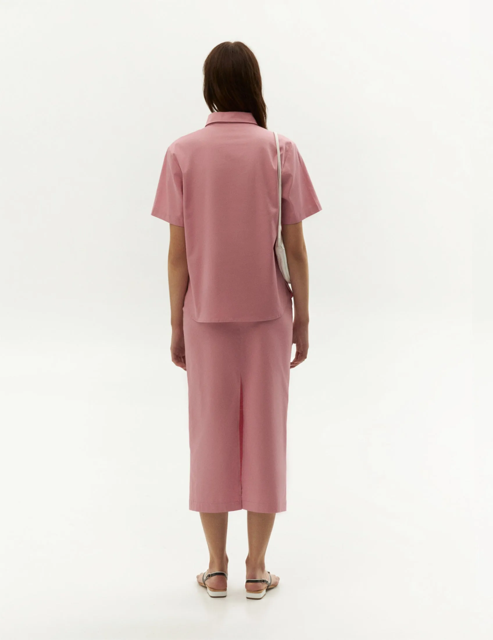 Cotton Long Skirt — Dusty Pink