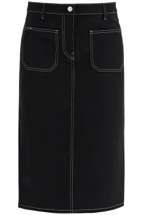 Courreges denim midi skirt in seven