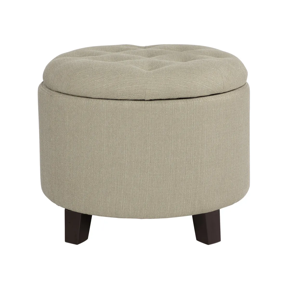 CozyHide Beige Ottoman with Hidden Storage