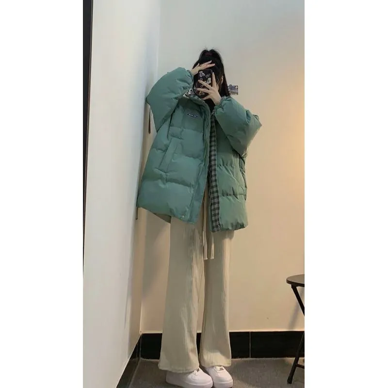 Cropped Loose Fit Lightweight Thickened Puffer Jacket