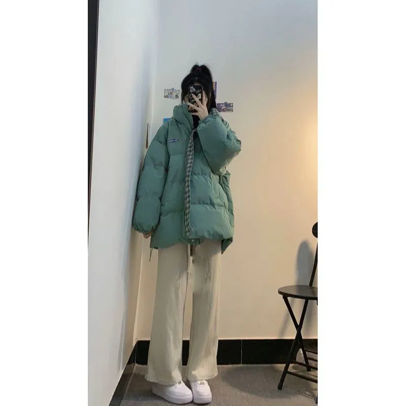 Cropped Loose Fit Lightweight Thickened Puffer Jacket