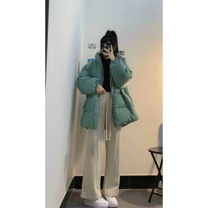 Cropped Loose Fit Lightweight Thickened Puffer Jacket