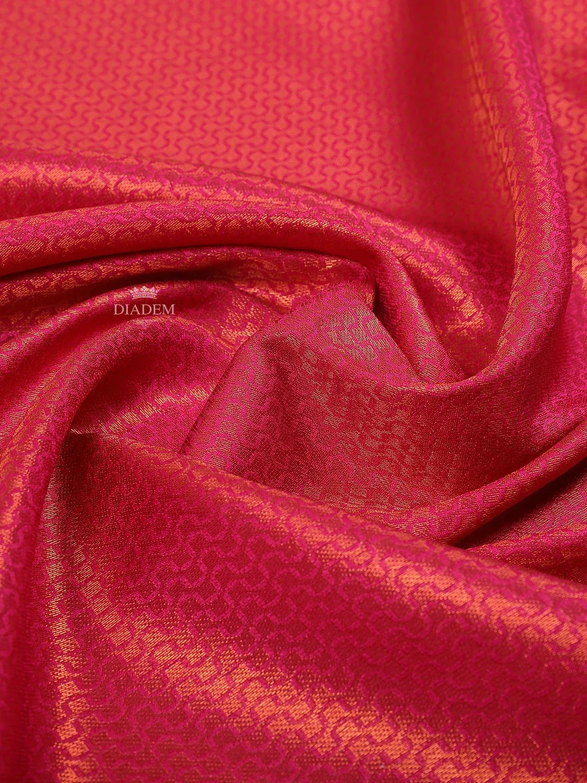 Dark Pink Semi Soft Silk Saree with Neli Design on the Body and without Border