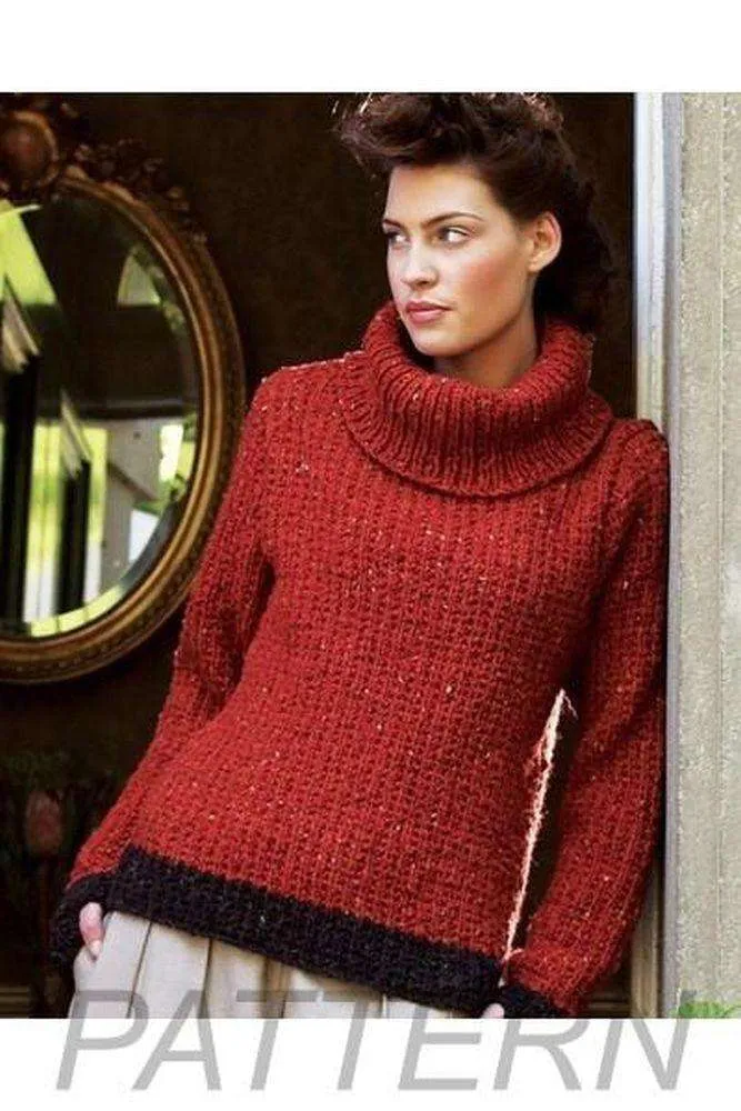 Debbie Bliss Mock Rib Sweater PATTERN ONLY