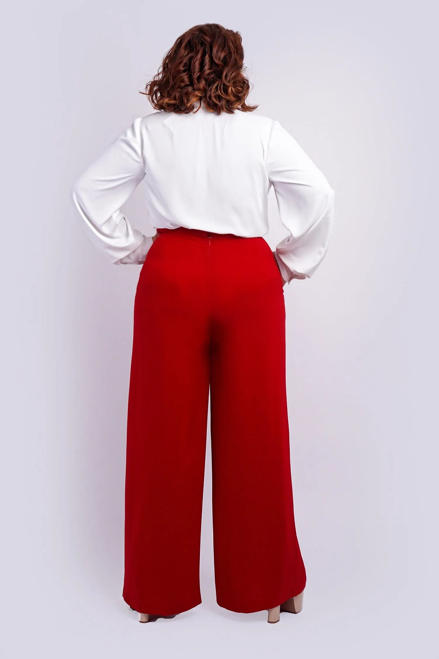 Deep Red Straight Leg Cheryl Pants