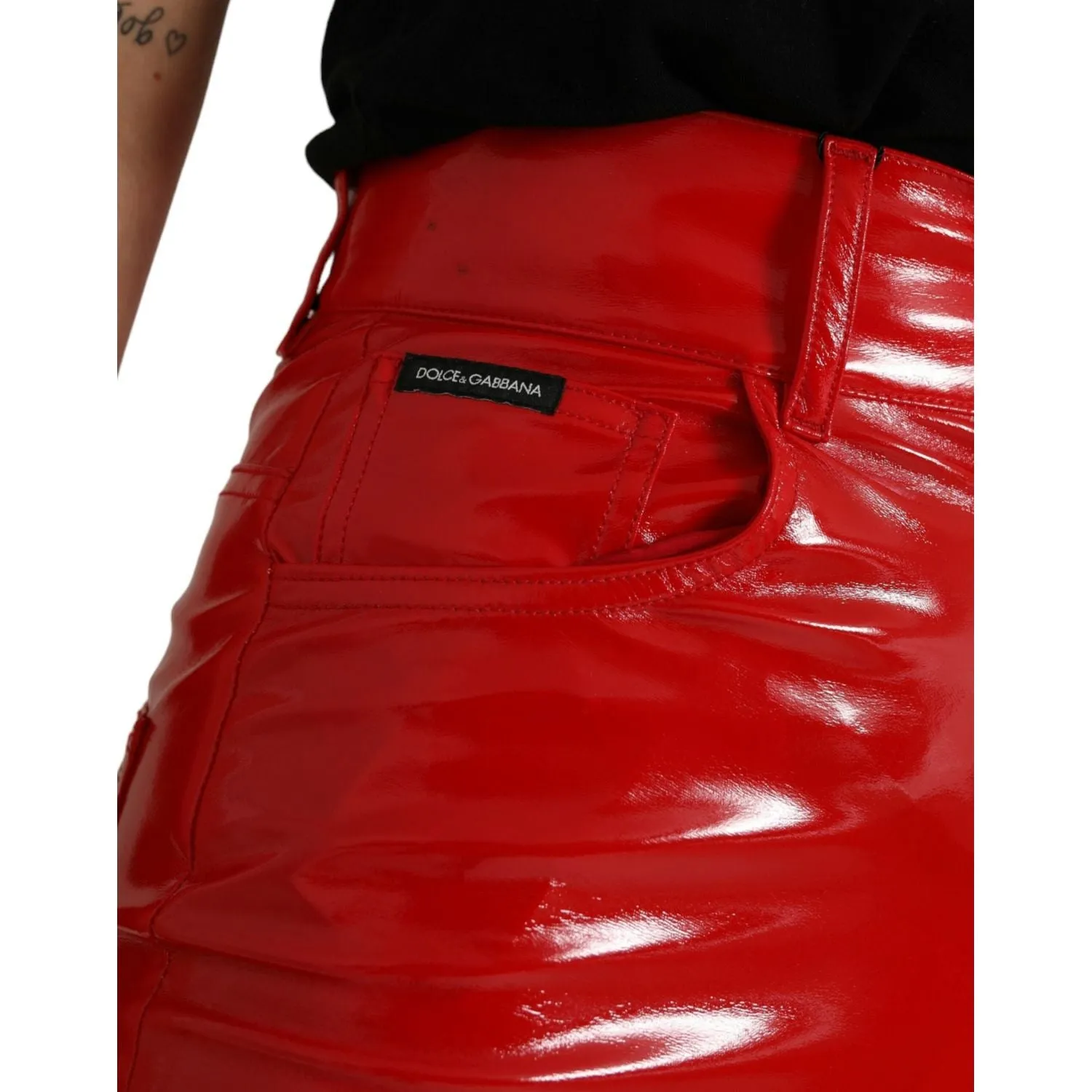 Dolce & Gabbana Chic Red High Waist Skinny Pants