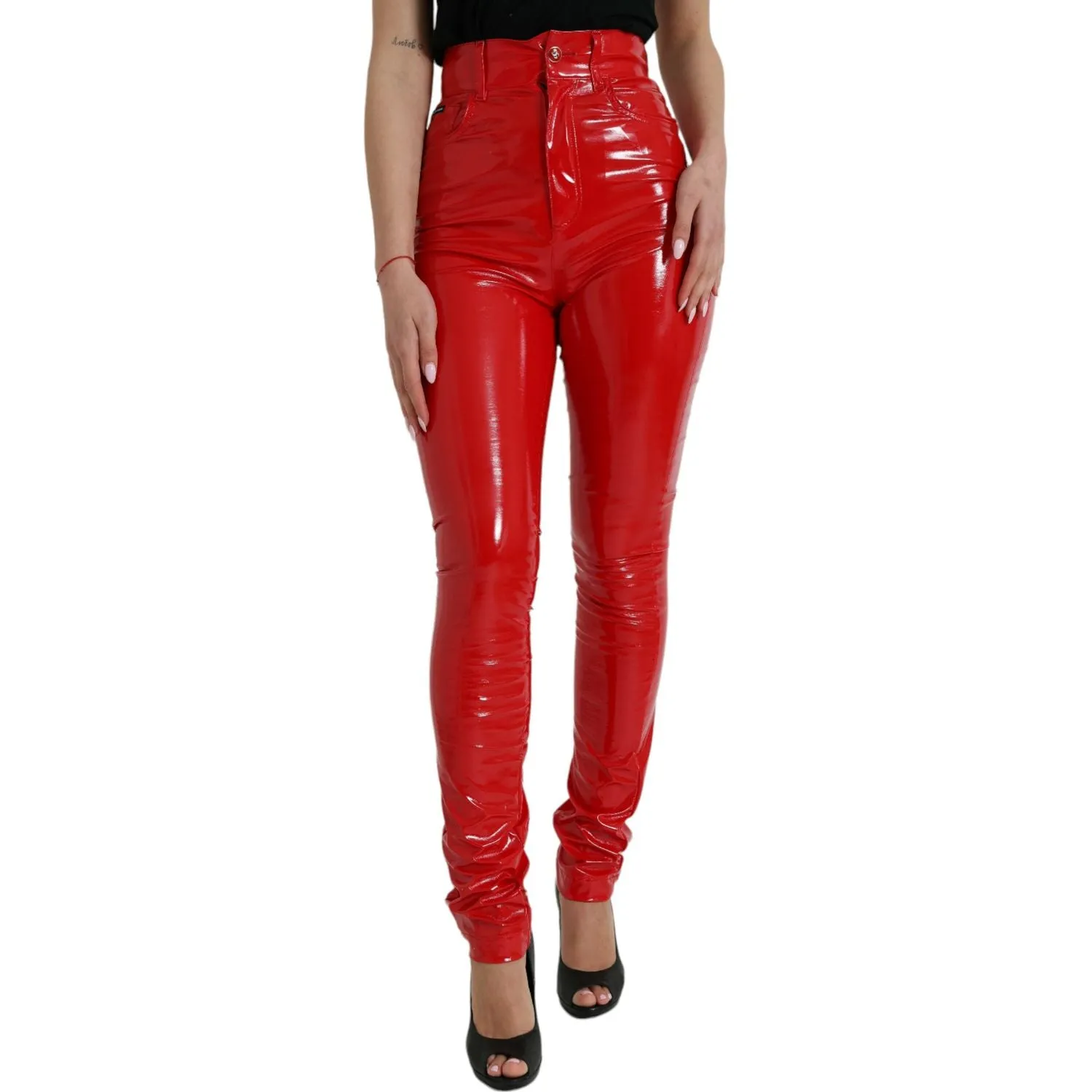 Dolce & Gabbana Chic Red High Waist Skinny Pants