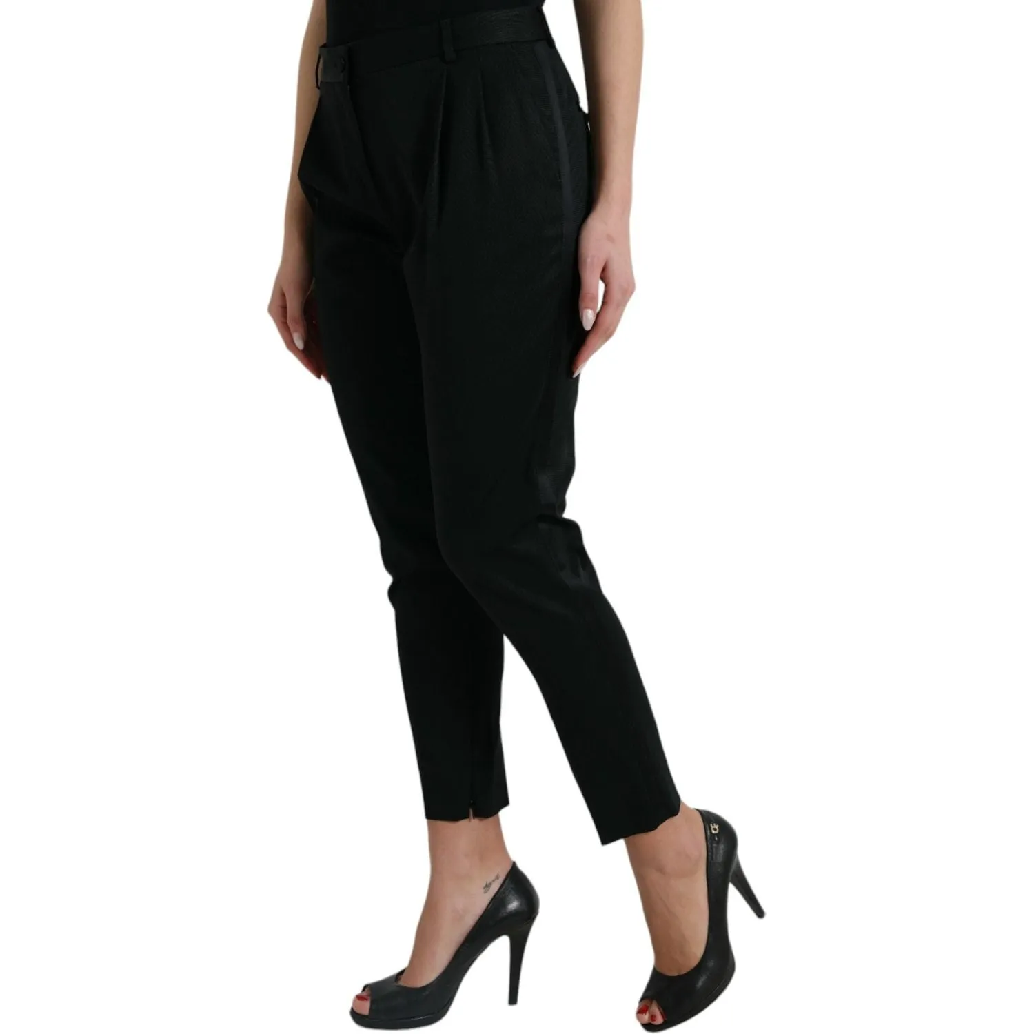 Dolce & Gabbana Elegant High-Waist Tapered Cropped Pants