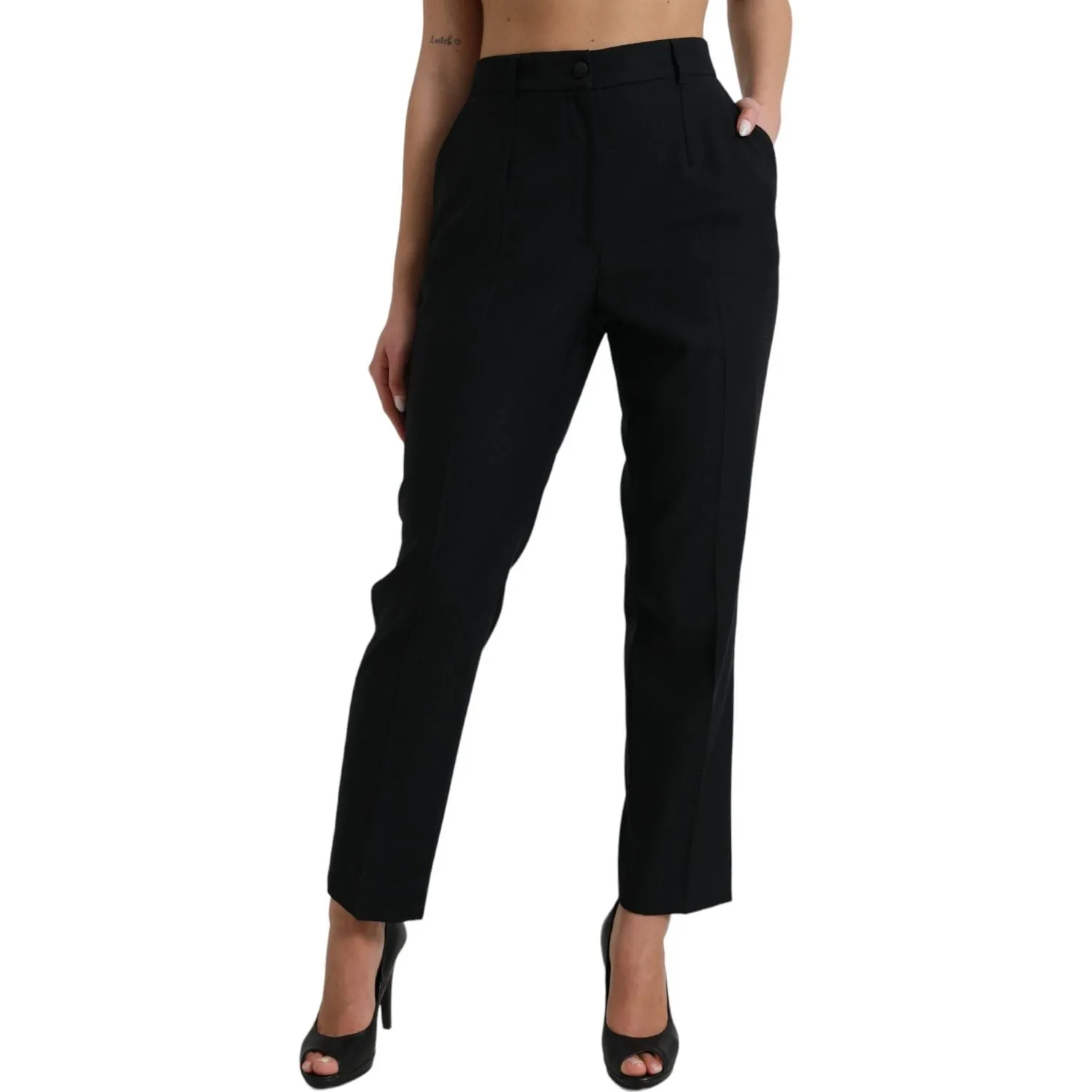 Dolce & Gabbana Elegant High Waist Wool Pants