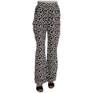 Dolce & Gabbana Elegant Polka Dot Silk High-Waist Pants