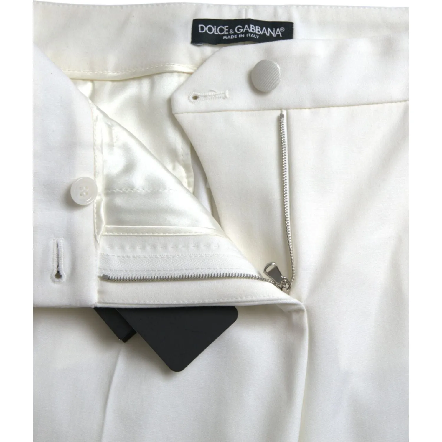 Dolce & Gabbana Elegant White Mid-Waist Tapered Pants