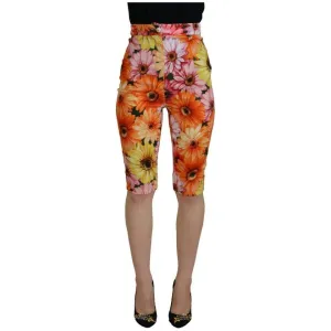 Dolce & Gabbana Multicolor Floral High Waist Cropped Pants