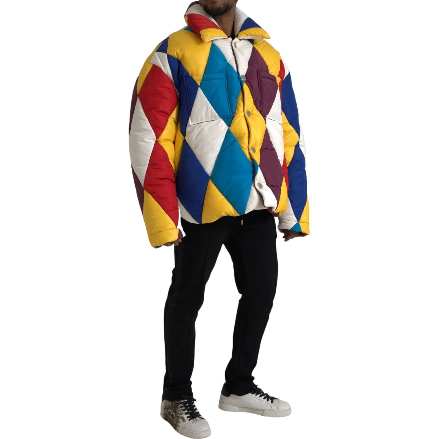 Dolce & Gabbana Multicolor Windbreaker Puffer Jacket Men