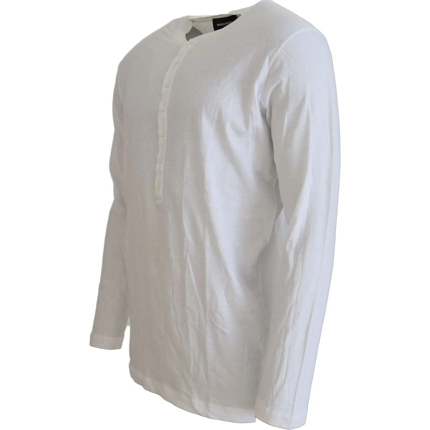 Dsquared² White Cotton Linen Long Sleeves Pullover Sweater