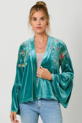 Embroidery Velvet Kimono