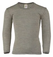 Engel Child Long Sleeve Shirt, Striped, Merino Wool/Silk