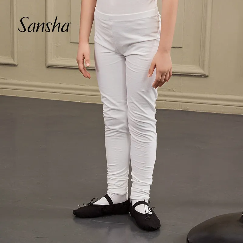 Eric Boys Sansha  Footless Dance Tights/Pants with Elastic Waistband  Available in White or Black