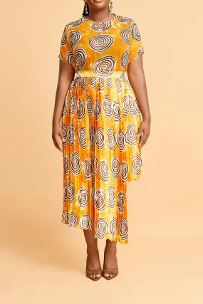 Erilyn Riv Set Orange with pleated skirt