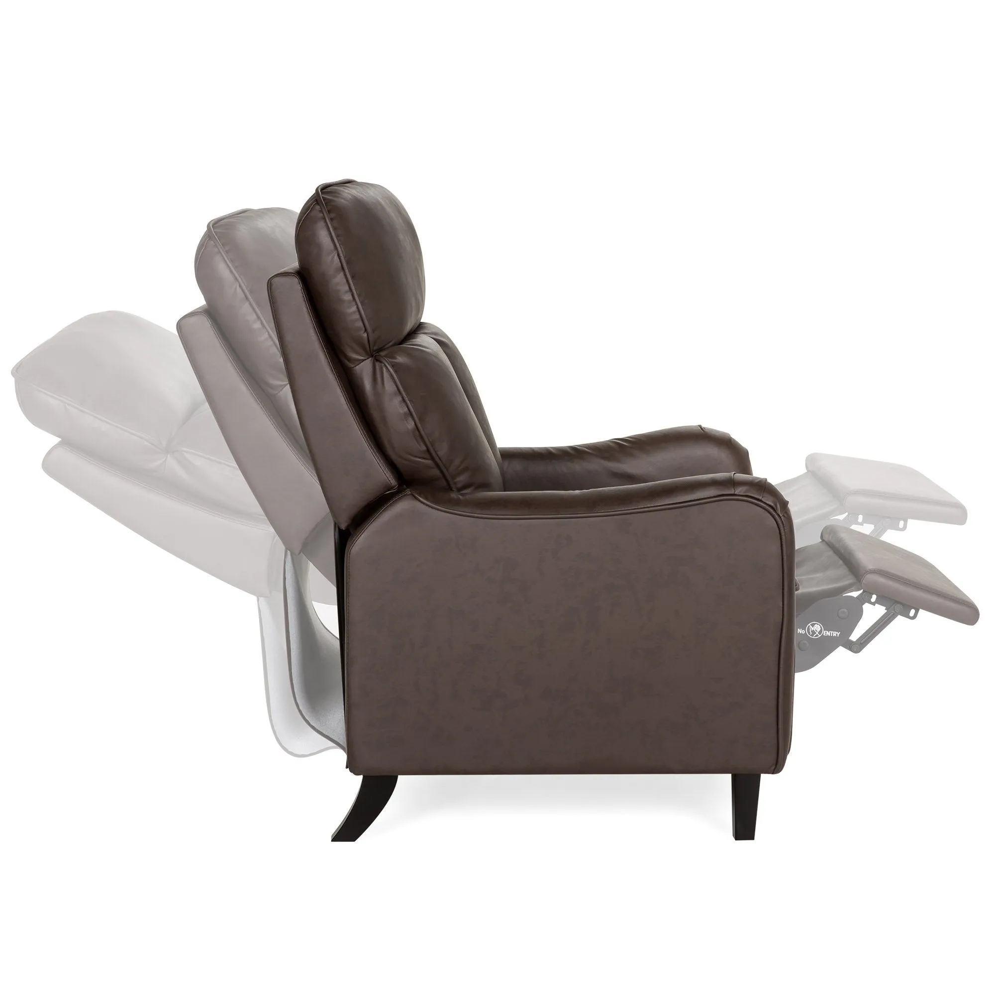 Faux Leather English Roll Arm Chair Recliner w/ 160-Degree Recline, Leg Rest