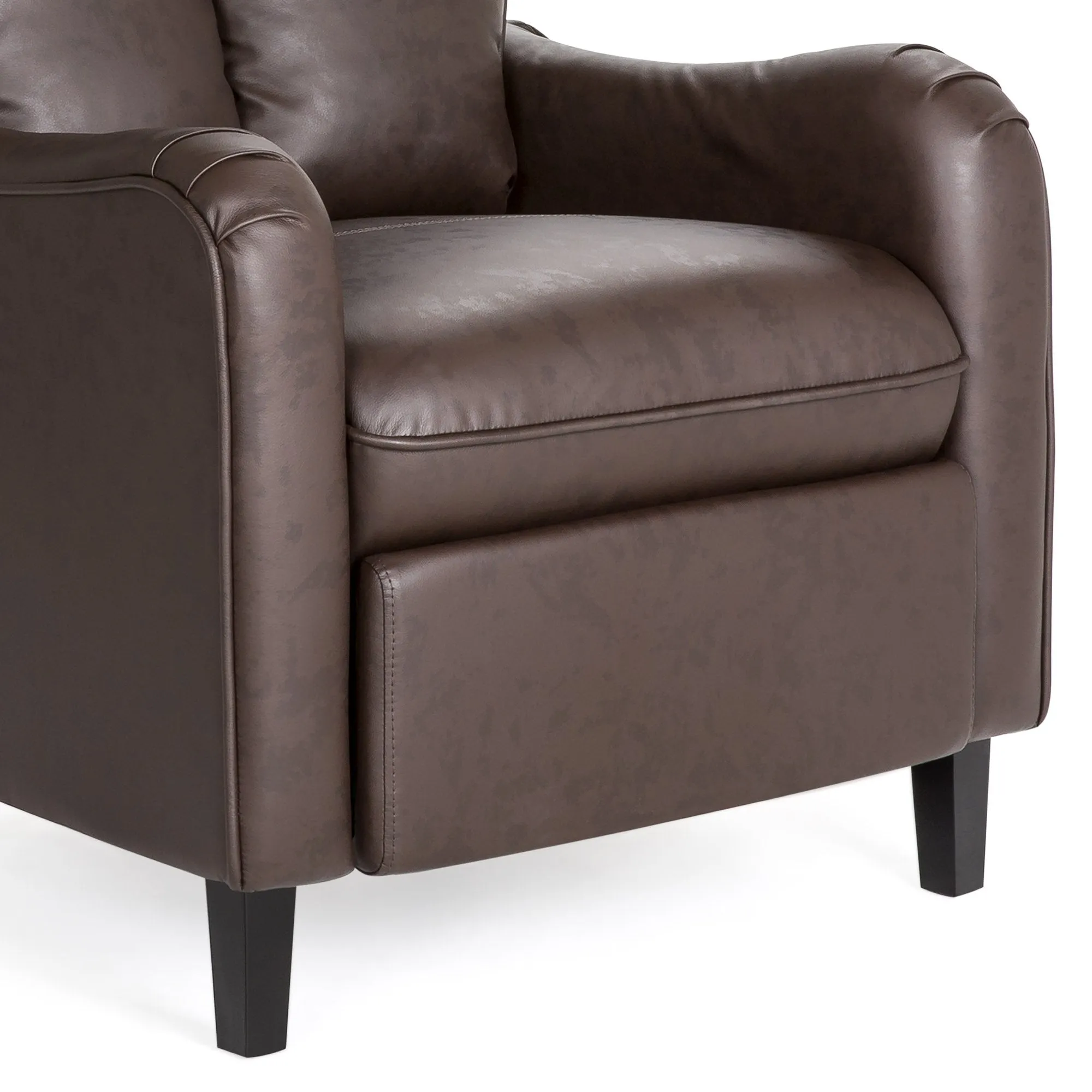 Faux Leather English Roll Arm Chair Recliner w/ 160-Degree Recline, Leg Rest