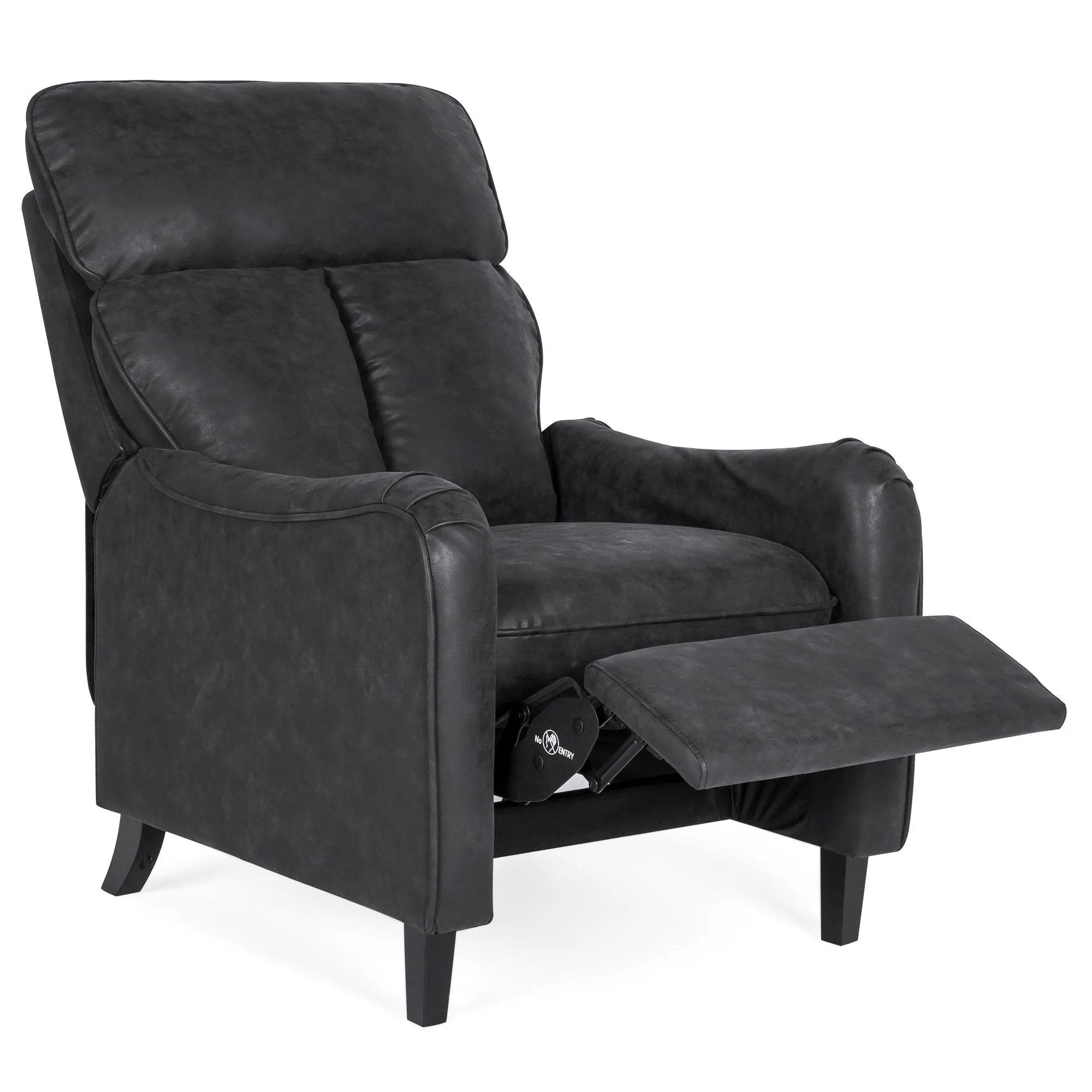 Faux Leather English Roll Arm Chair Recliner w/ 160-Degree Recline, Leg Rest