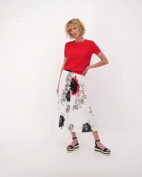 Floral Plisse Pleated Skirt