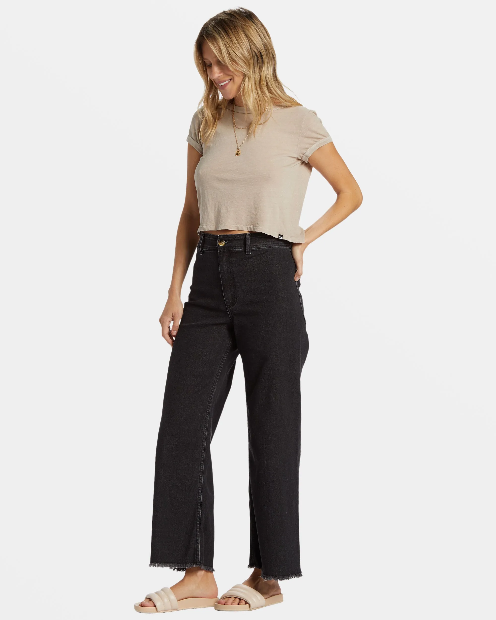 Free Fall High-Waist Pants - Black Rinse