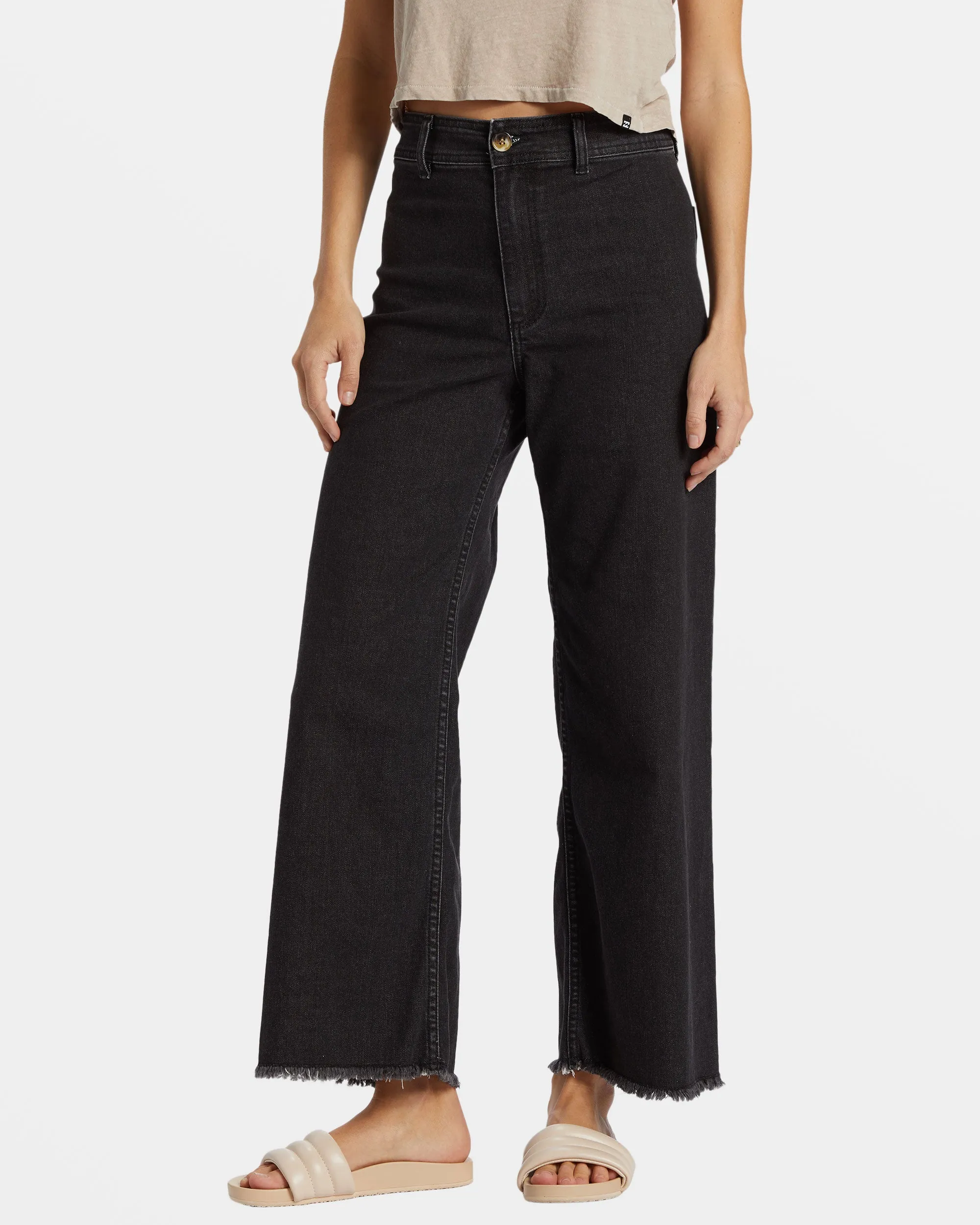 Free Fall High-Waist Pants - Black Rinse