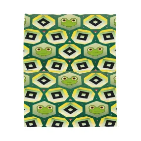 Frog Peepers Velveteen Plush Blanket