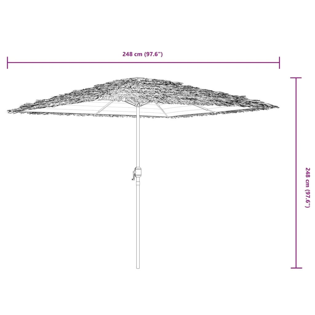 Garden Parasol with Steel Pole Blue 248x248x248 cm