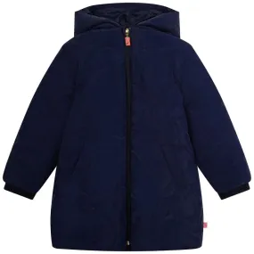 Girls Navy Hooded Puffer Jacket