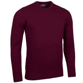 GLENMUIR Morar Crew Neck Lambswool Sweater - Mens - Bordeaux