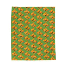 Goldfish Velveteen Plush Blanket (Green)